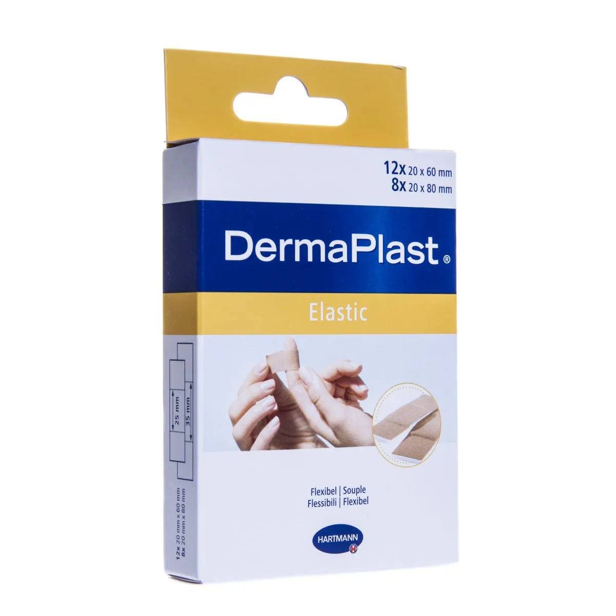 DERMAPLAST PLAASTRID TEXTILE ELASTIC N20 (2 SUURUST)/535231/ - Product Image