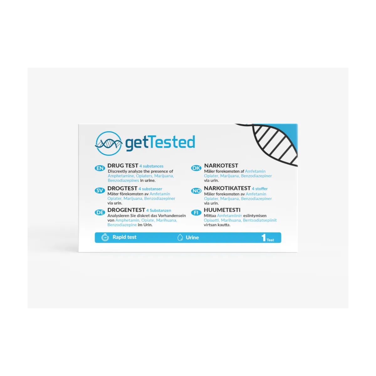 GETTESTED KIIRTEST NARKOJOOBE TUVASTAMISEKS 4 AINELE URIINIST N1 - Product Image