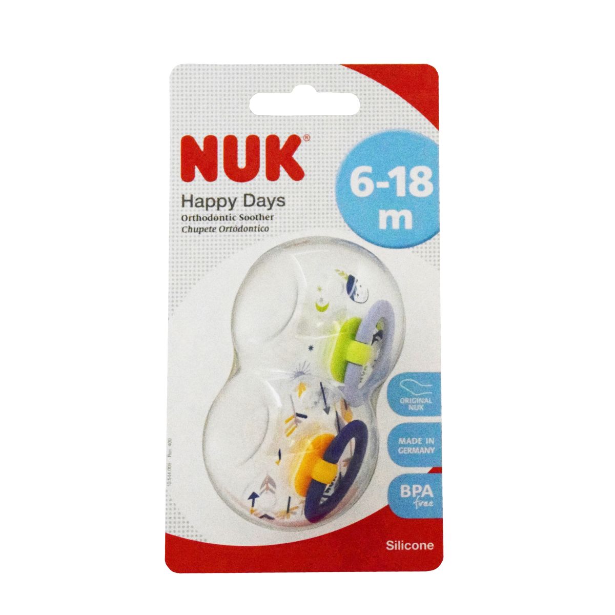 NUK RÕNGASLUTT 2 HAPPY DAYS (SILIK) 6-18 KUUD N2 - Product Image