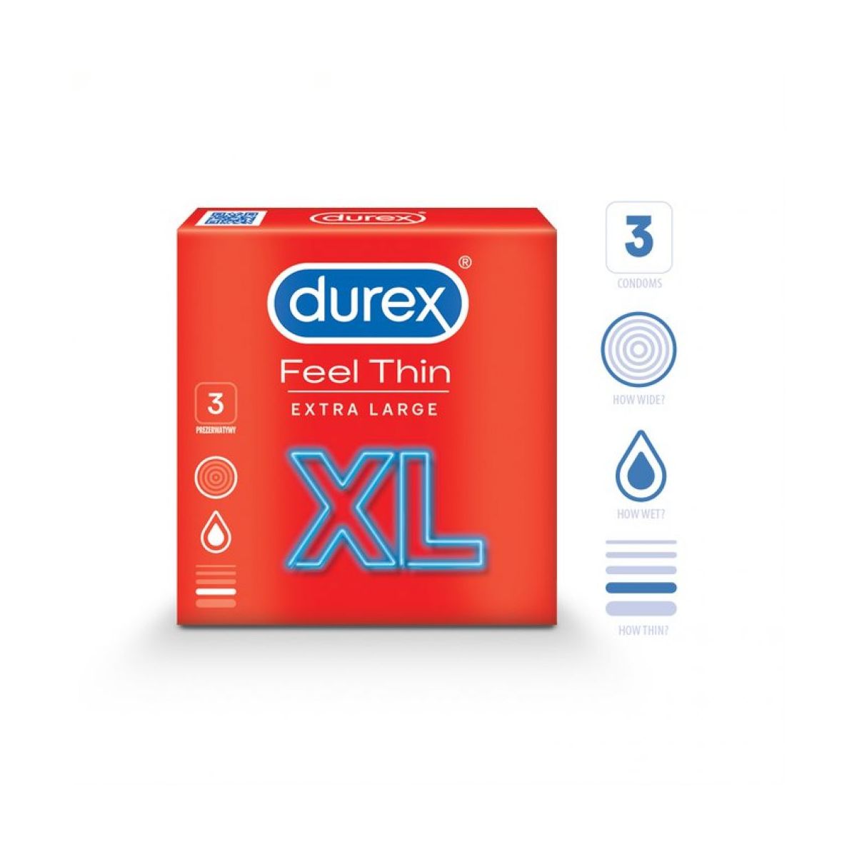 DUREX KONDOOMID FEEL THIN XL N3 - Product Image