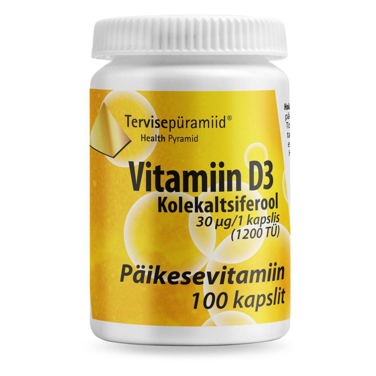 TERVISEPÜRAMIID VITAMIIN D3 KAPSLID 30MCG N100 - Product Image