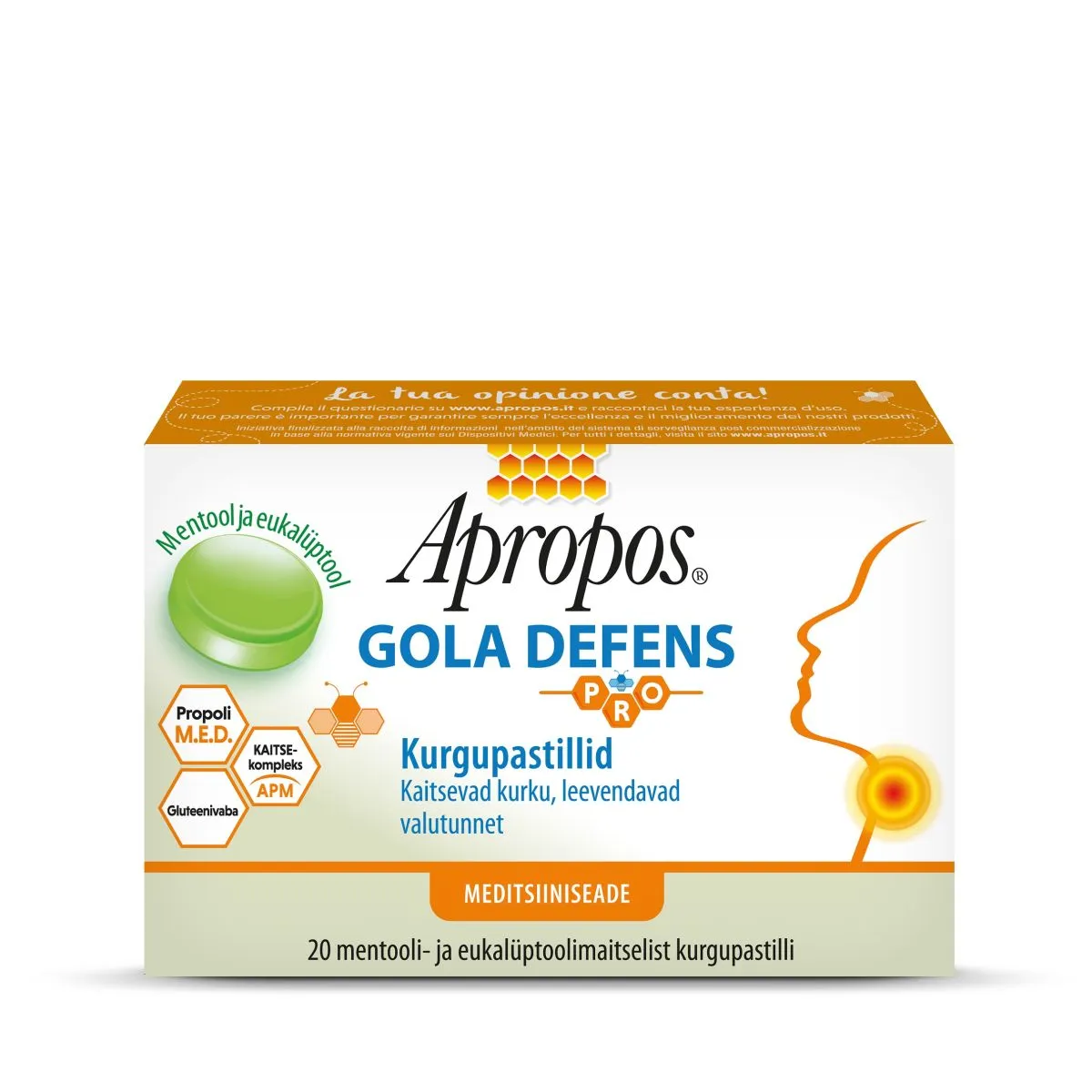 APROPOS GOLA DEFENS PASTILLID MENTOOL JA EUKALÜPT N20 - Product Image