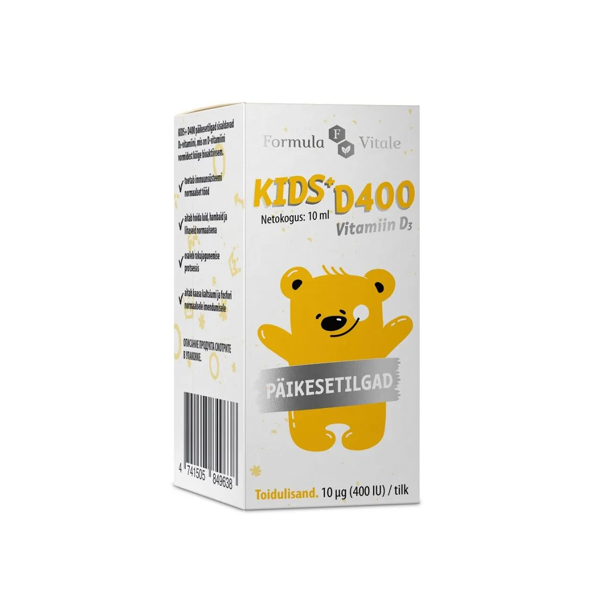 FORMULA VITALE KIDS+ D 400IU PÄIKESETILGAD 10ML - Product Image