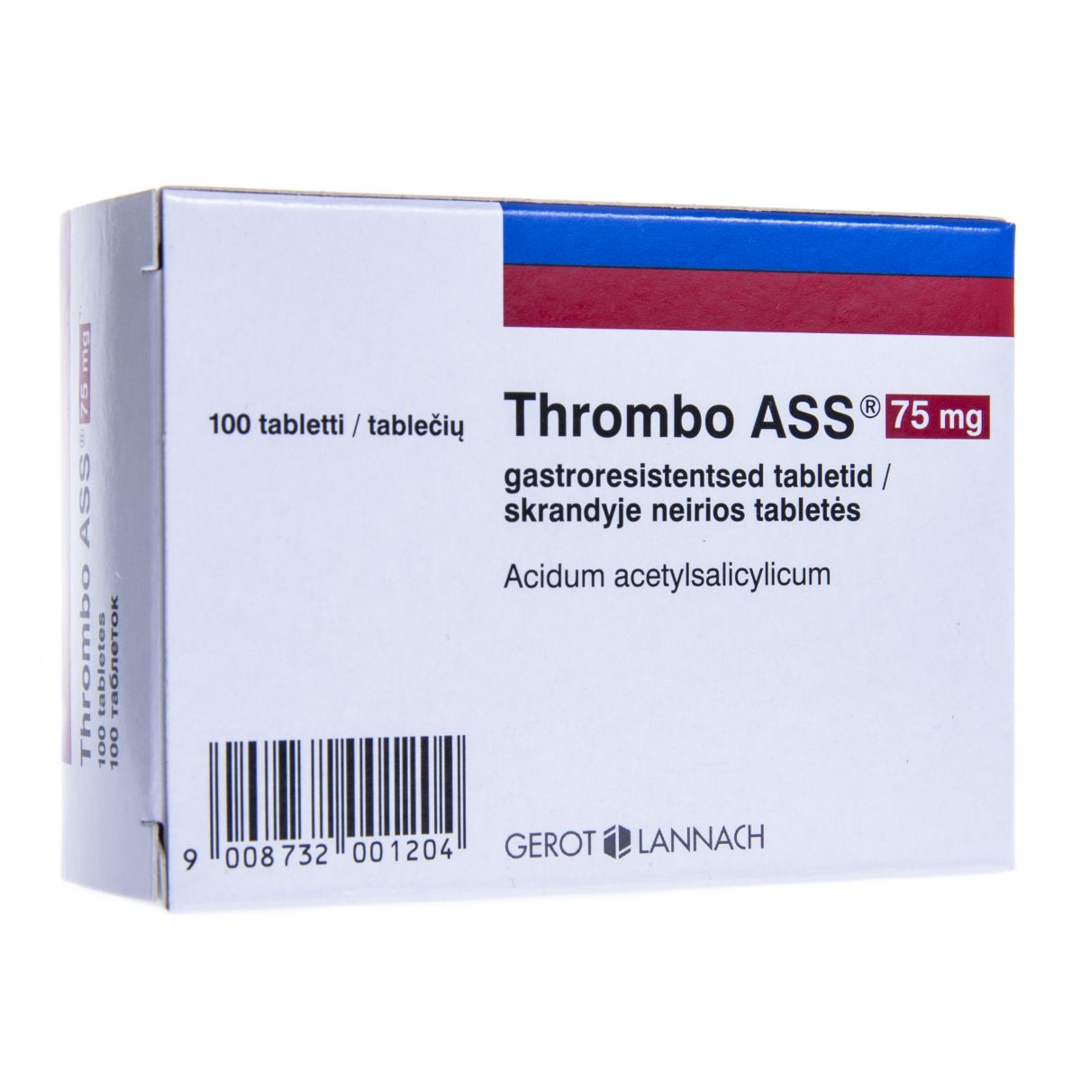 THROMBO ASS GASTRORESISTENTNE TBL 75MG N100 - Product Image