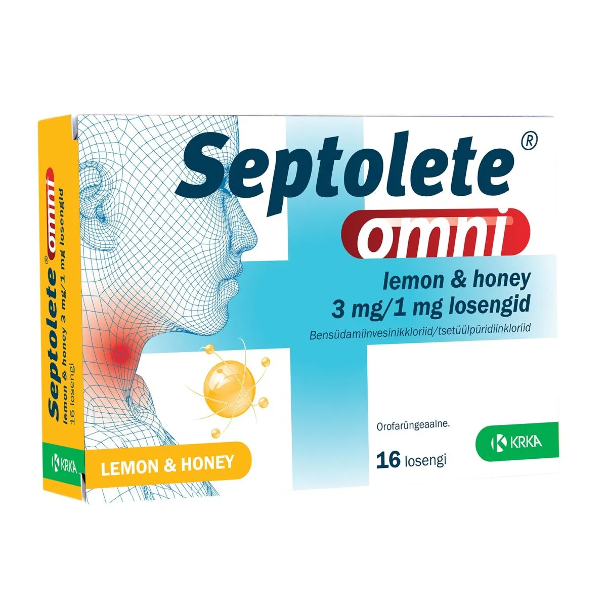 SEPTOLETE OMNI LOSENG LEMON&HONEY 3MG+1MG N16 - Product Image