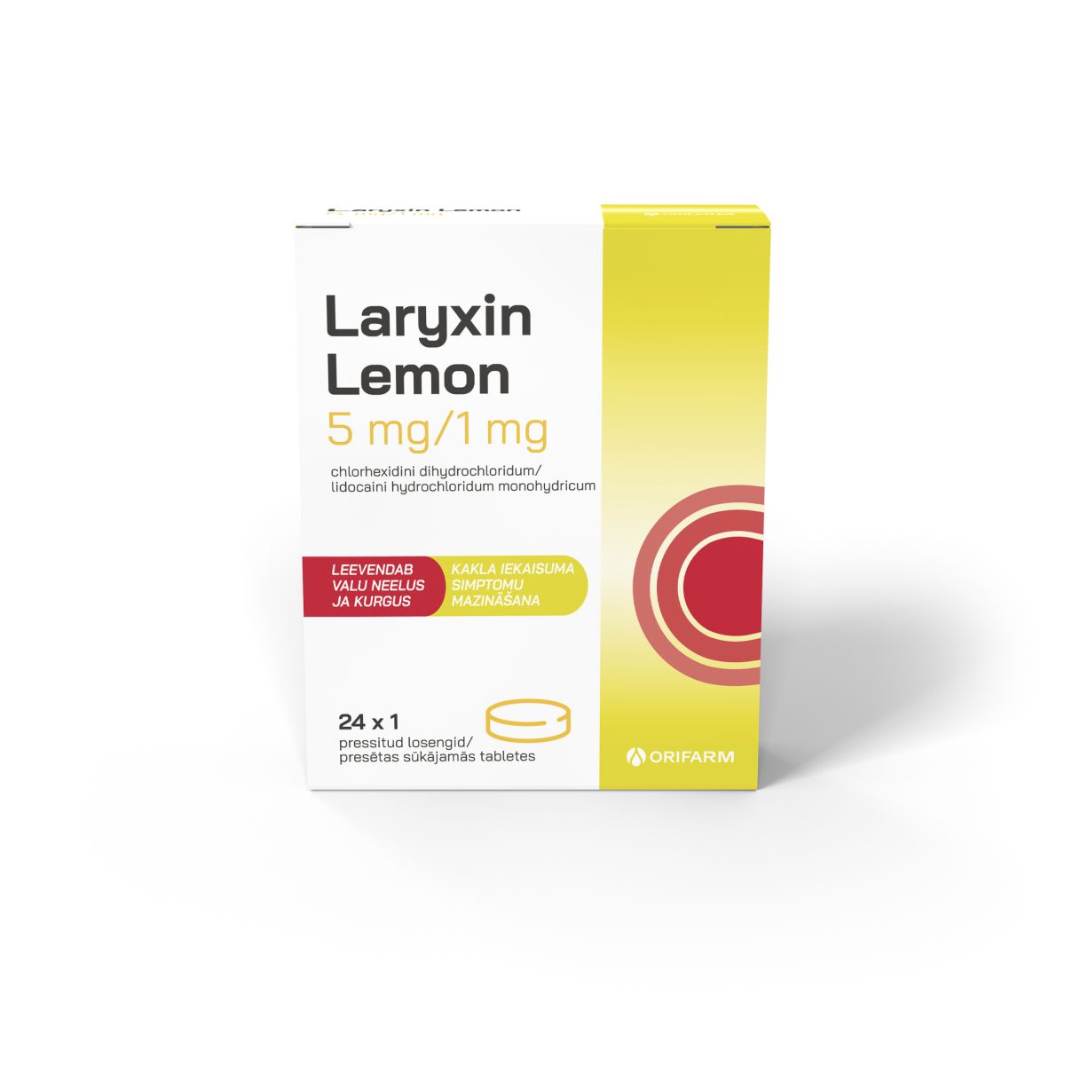 LARYXIN LEMON LOSENG 5MG+1MG N24 - Product Image