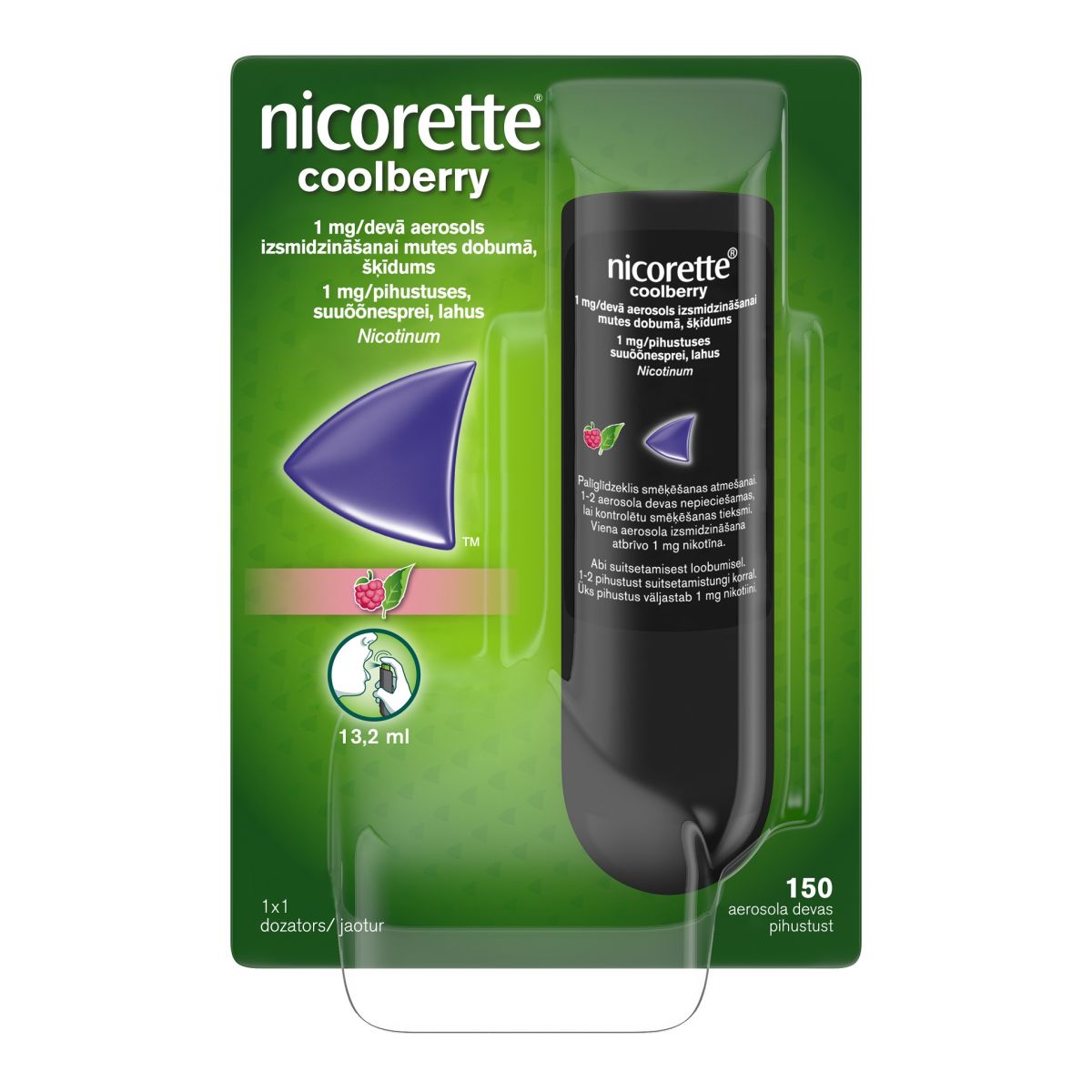 NICORETTE COOLBERRY SUUÕÕNESPREI 1MG 150 PIHUSTUST N1 - Product Image