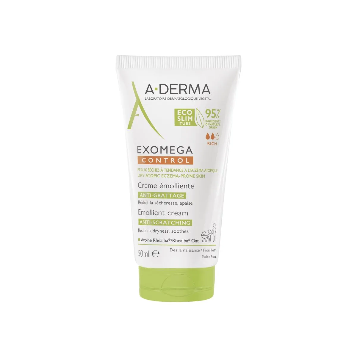 A-DERMA EXOMEGA CONTROL KREEM ATOOPILISELE NAHALE 50ML - Product Image