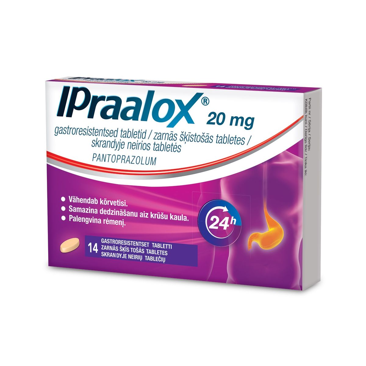 IPRAALOX GASTRORESISTENTNE TBL 20MG N14 - Product Image