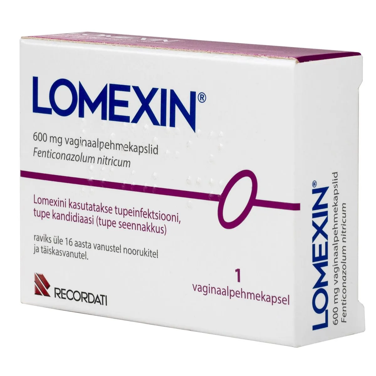 LOMEXIN VAGIN CAPS 600MG N1 - Product Image