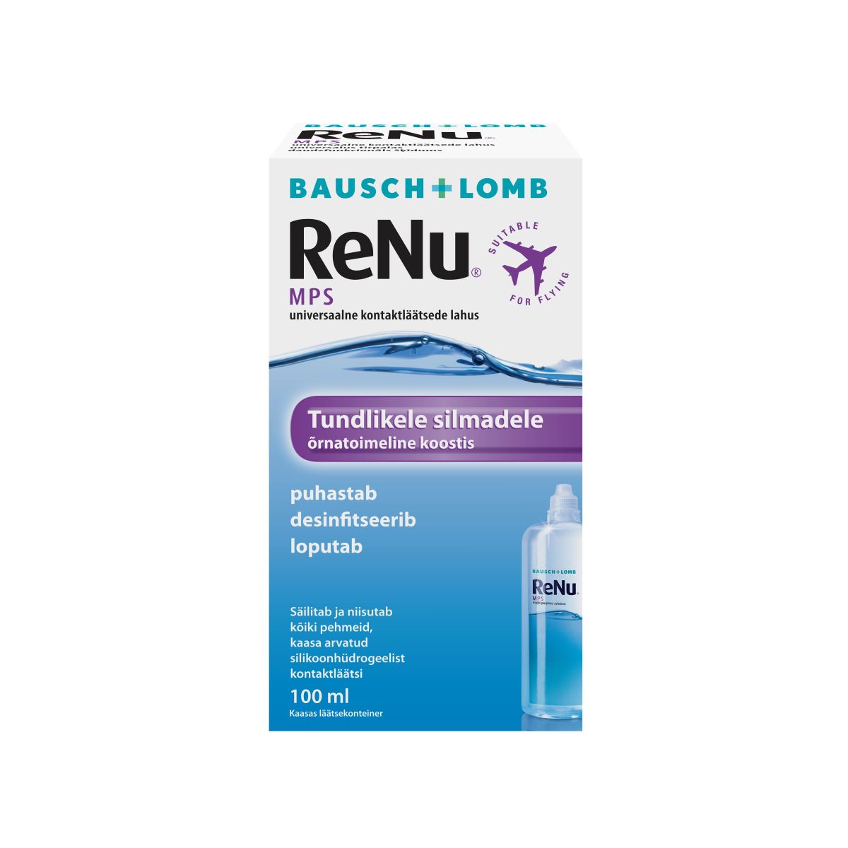 BAUSCH&LOMB RENU MPS TUNDLIKELE SILMADELE 100ML - Product Image