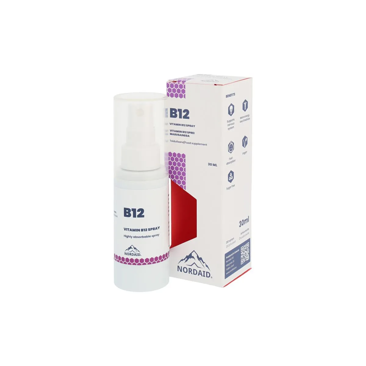 NORDAID B12 VITAMIN ORAL SPRAY 30ML - Product Image