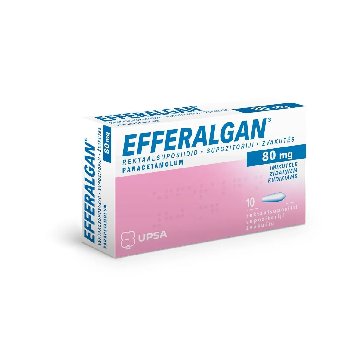 EFFERALGAN REKTAALSUPOSIIT 80MG N10 - Product Image