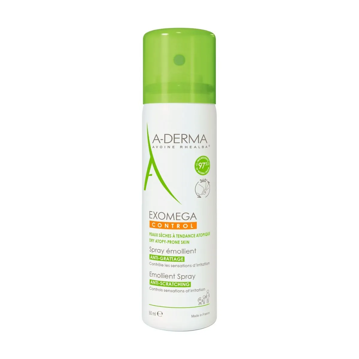 A-DERMA EXOMEGA CONTROL KEHASPREI ATOOPILISELE NAHALE 50ML - Product Image