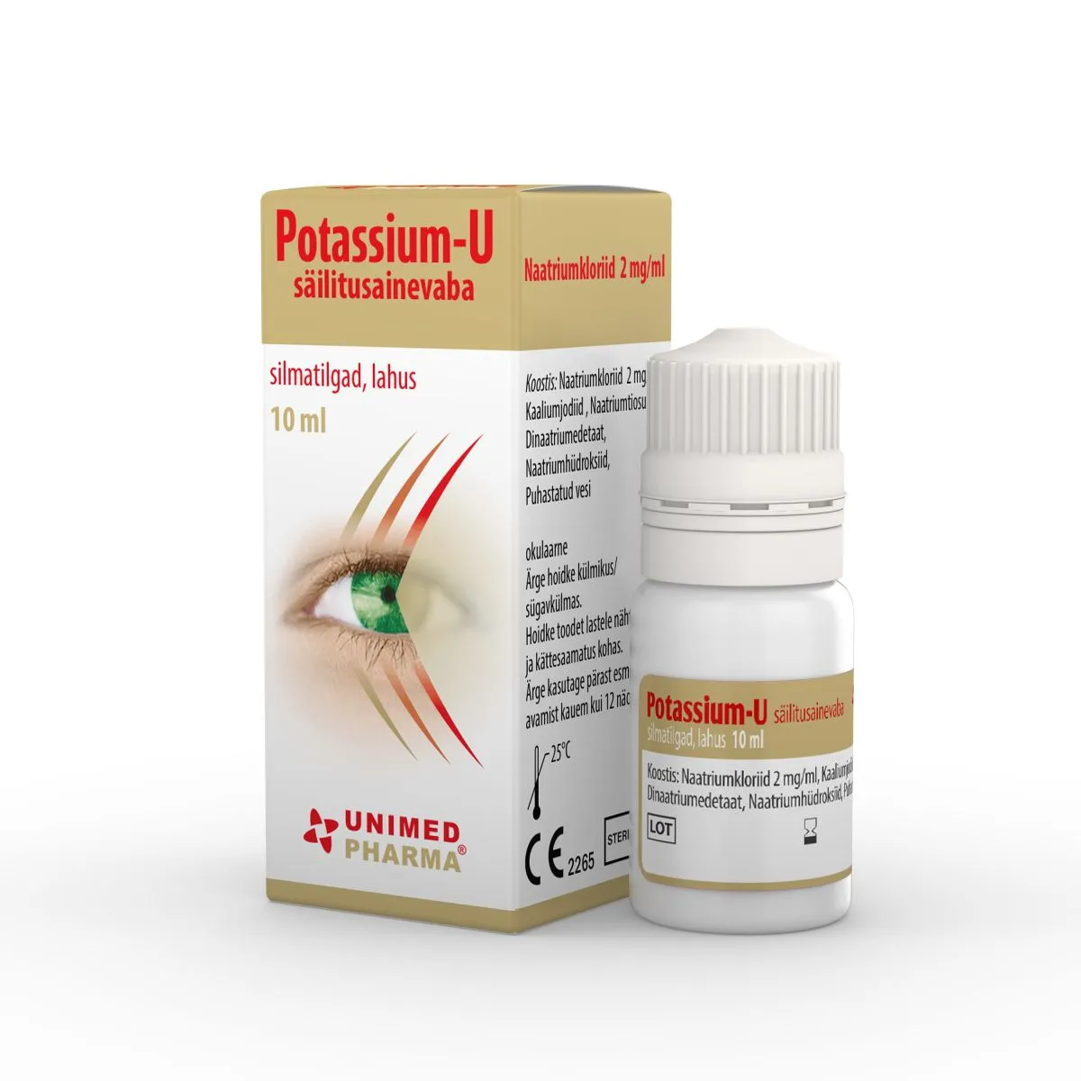 POTASSIUM-U SÄILITUSAINEVABA SILMATILGAD 2MG/ML 10ML