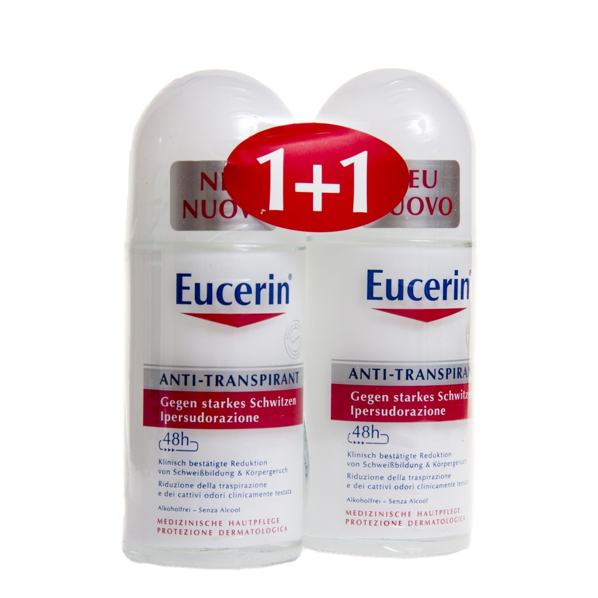 EUCERIN DEODORANT-ANTIPERSPIRANT ROLL-ON 2X50ML - Product Image