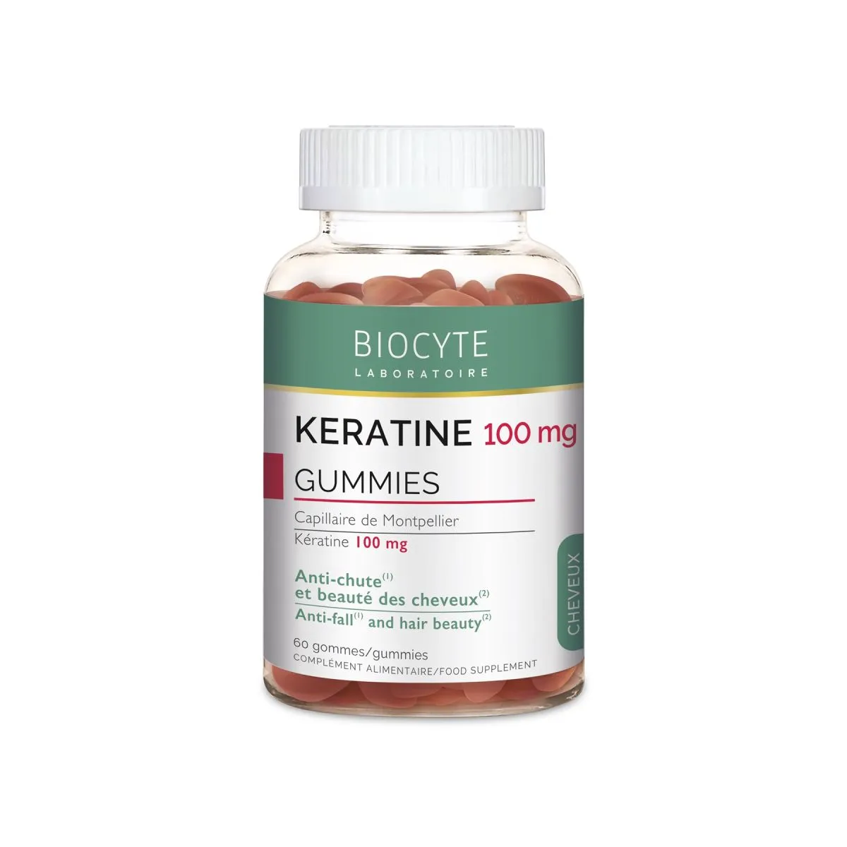 BIOCYTE KERATINE JUUKSEKASVU KUMMIKOMMID N60 - Product Image