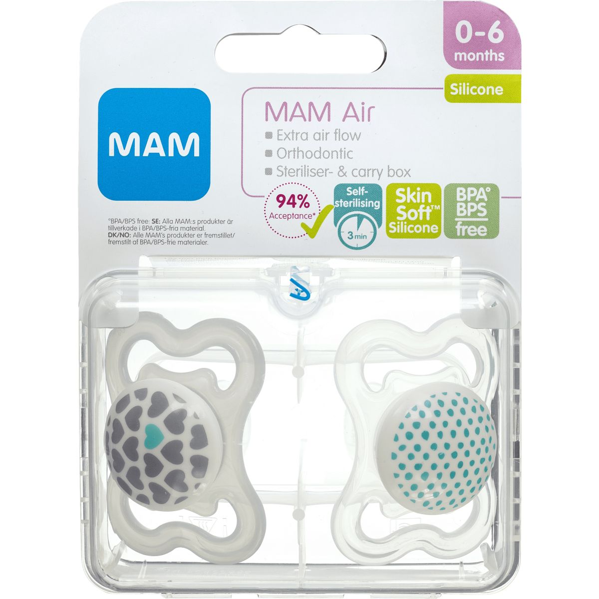 MAM AIR SILICONE SILIKOONLUTID 0-6KUUD N2 - Product Image