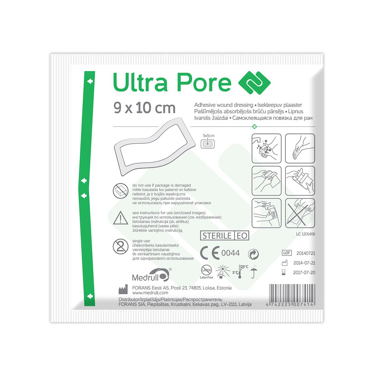 ISEKLEEPUV PLAASTER ULTRA PORE 9X10CM (MEDRULL)