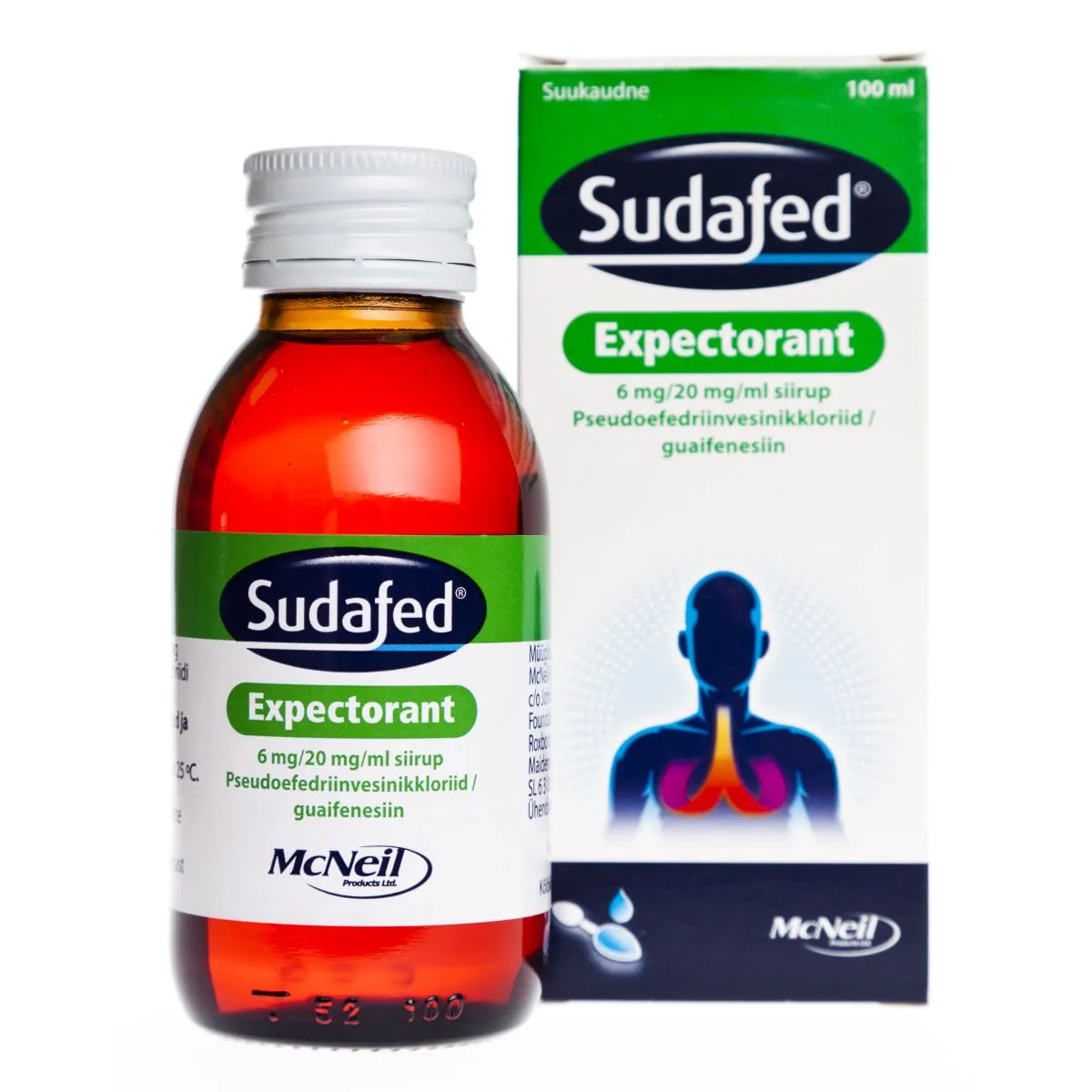 SUDAFED EXPECTORANT SIIRUP 6MG+20MG/ML 100ML - Product Image