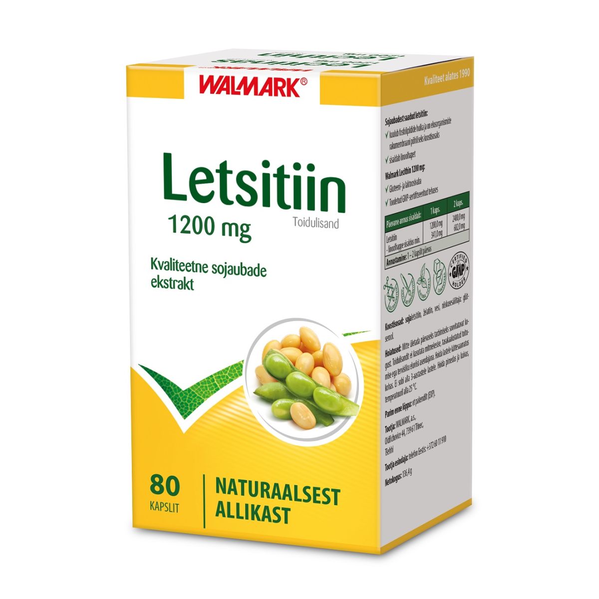 WALMARK LETSITIIN 1200MG KAPSLID N80 - Product Image