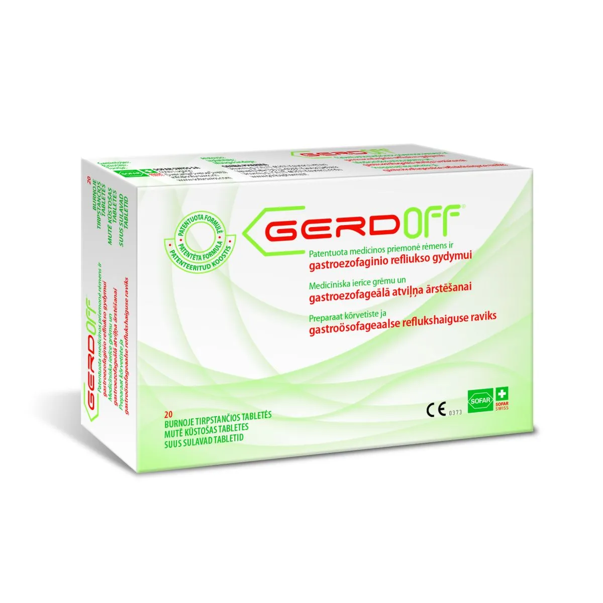 GERDOFF REFLUKSIVASTASED SUUS SULAVAD TABLETID N20 - Product Image 1