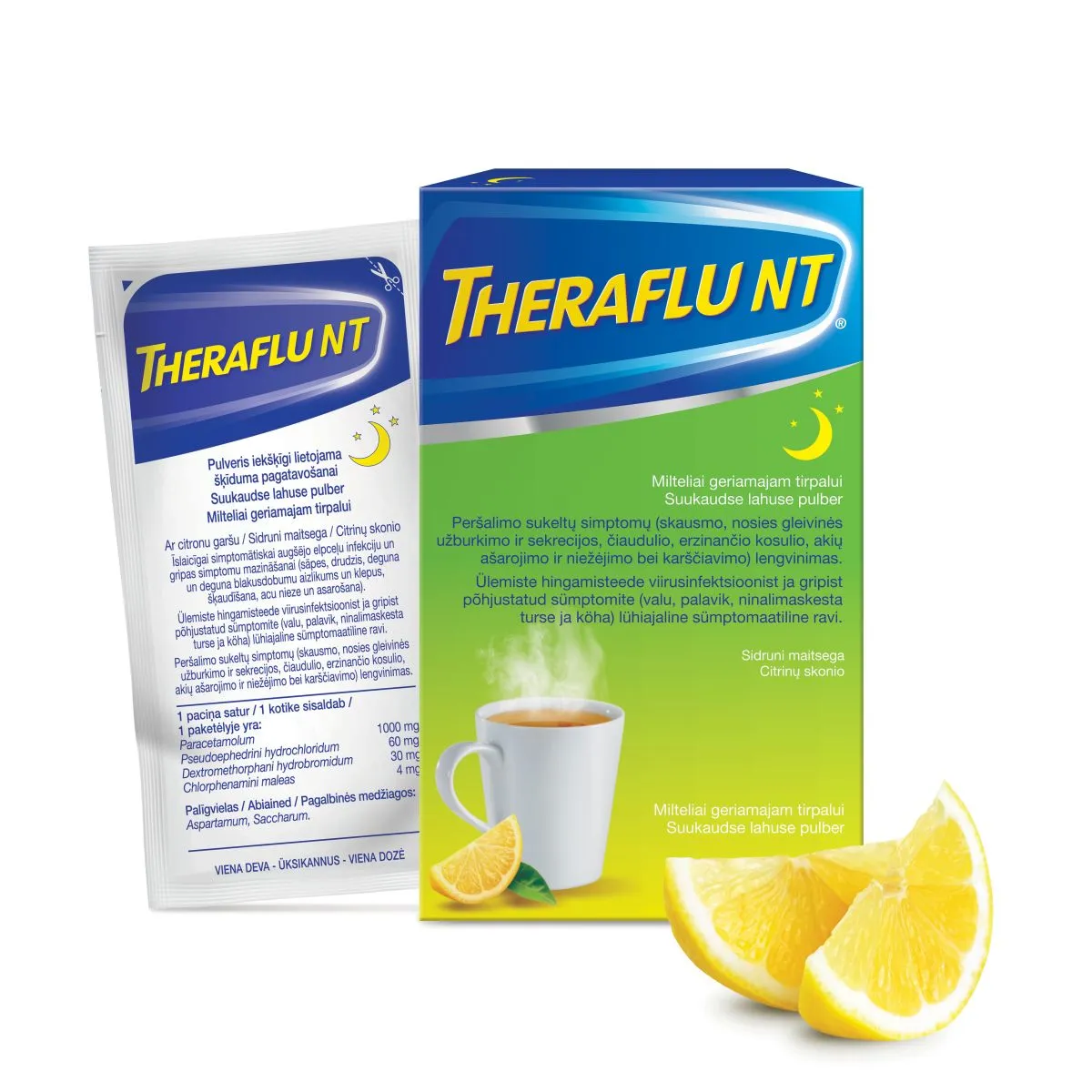 THERAFLU NT 1000MG+4MG+60MG+30MG N6 SUUKAUDSE LAHUSE PULBER - Product Image