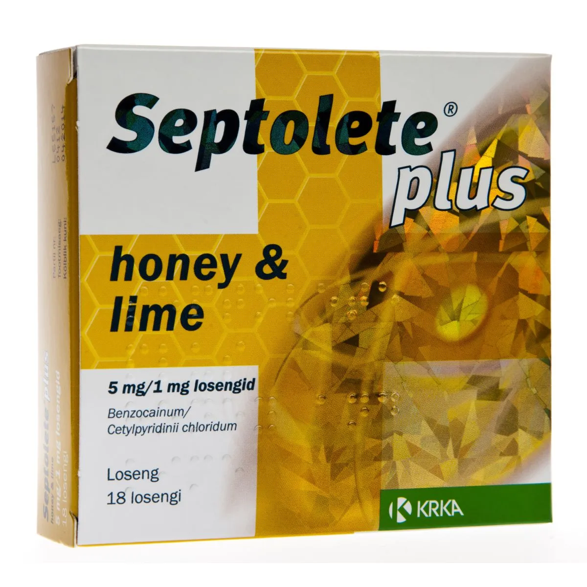 SEPTOLETE PLUS HONEY & LIME LOSENG 1MG+5MG N18 - Product Image