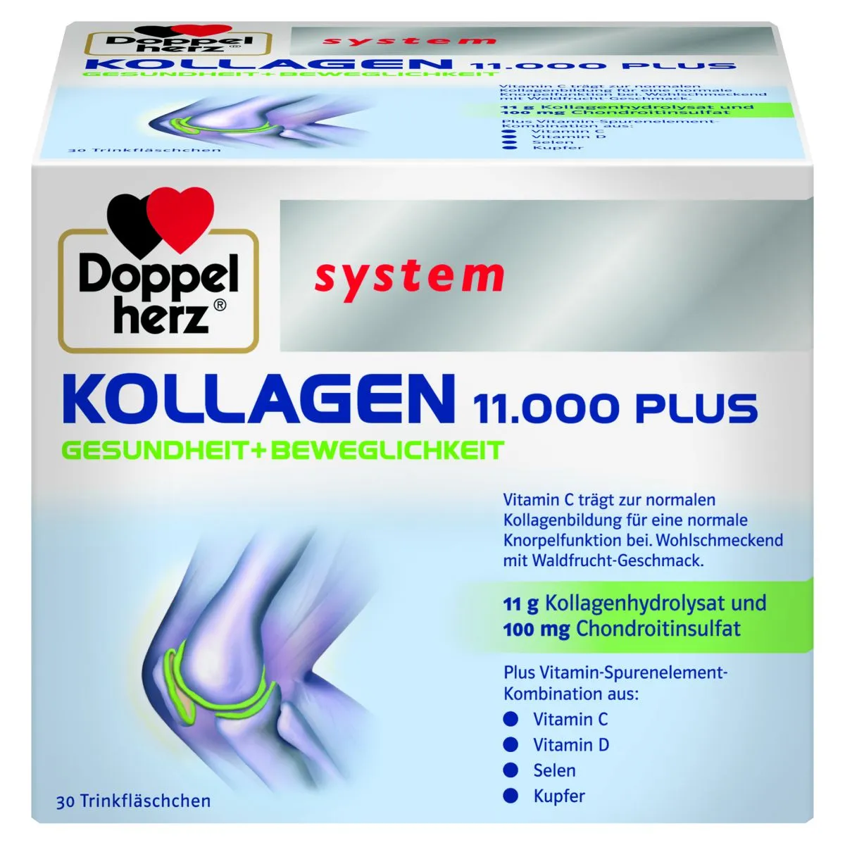 DOPPELHERZ SYSTEM KOLLAGEN 11.000 PLUS N30 SUUKAUDNE LAHUS AMPULLIS - Product Image