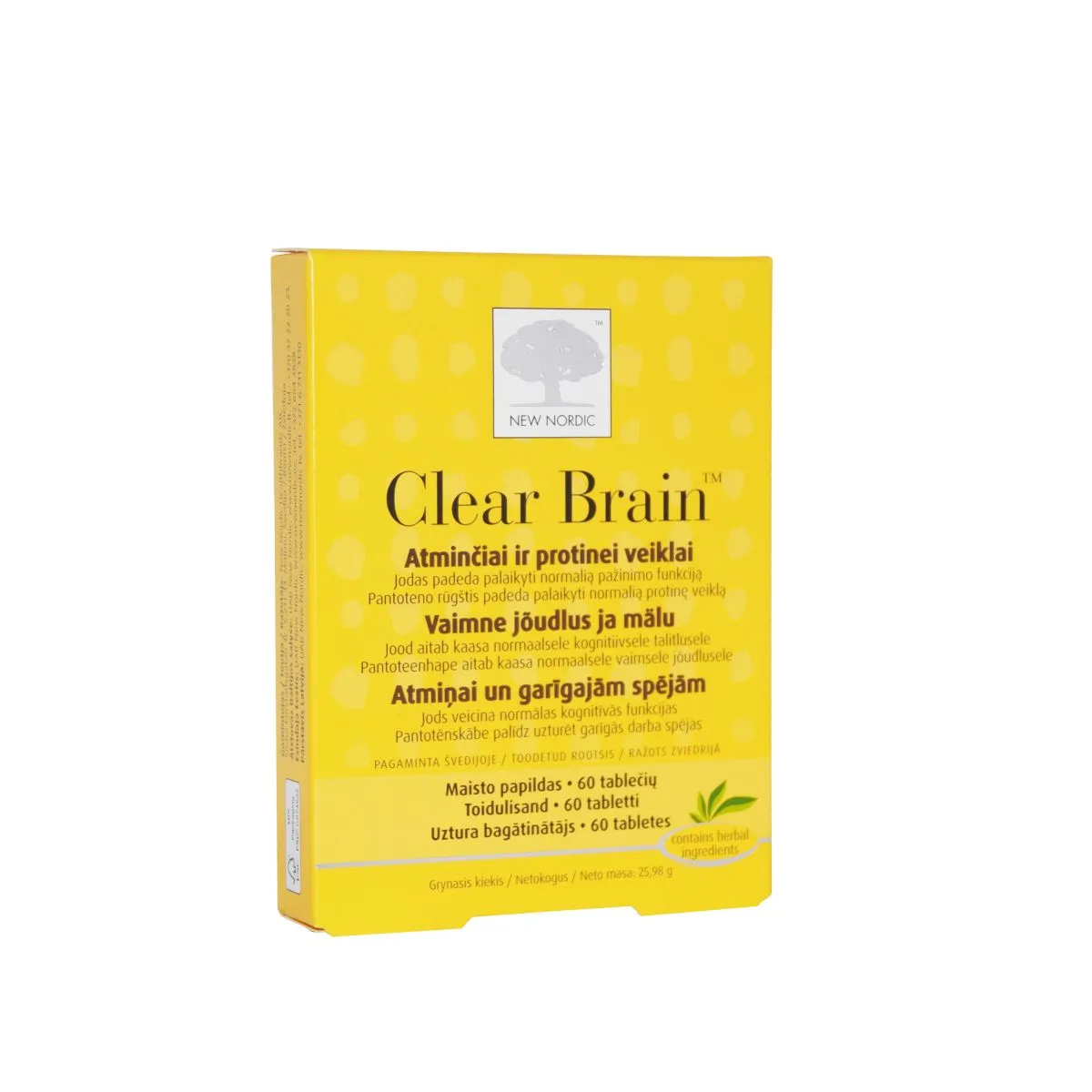 NEW NORDIC CLEAR BRAIN TBL N60