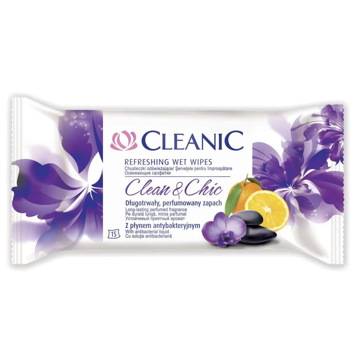 CLEANIC CLEAN & CHIC VÄRSKENDAVAD SALVRÄTIKUD ANTIBAK. VEDELIKUGA N15 - Product Image