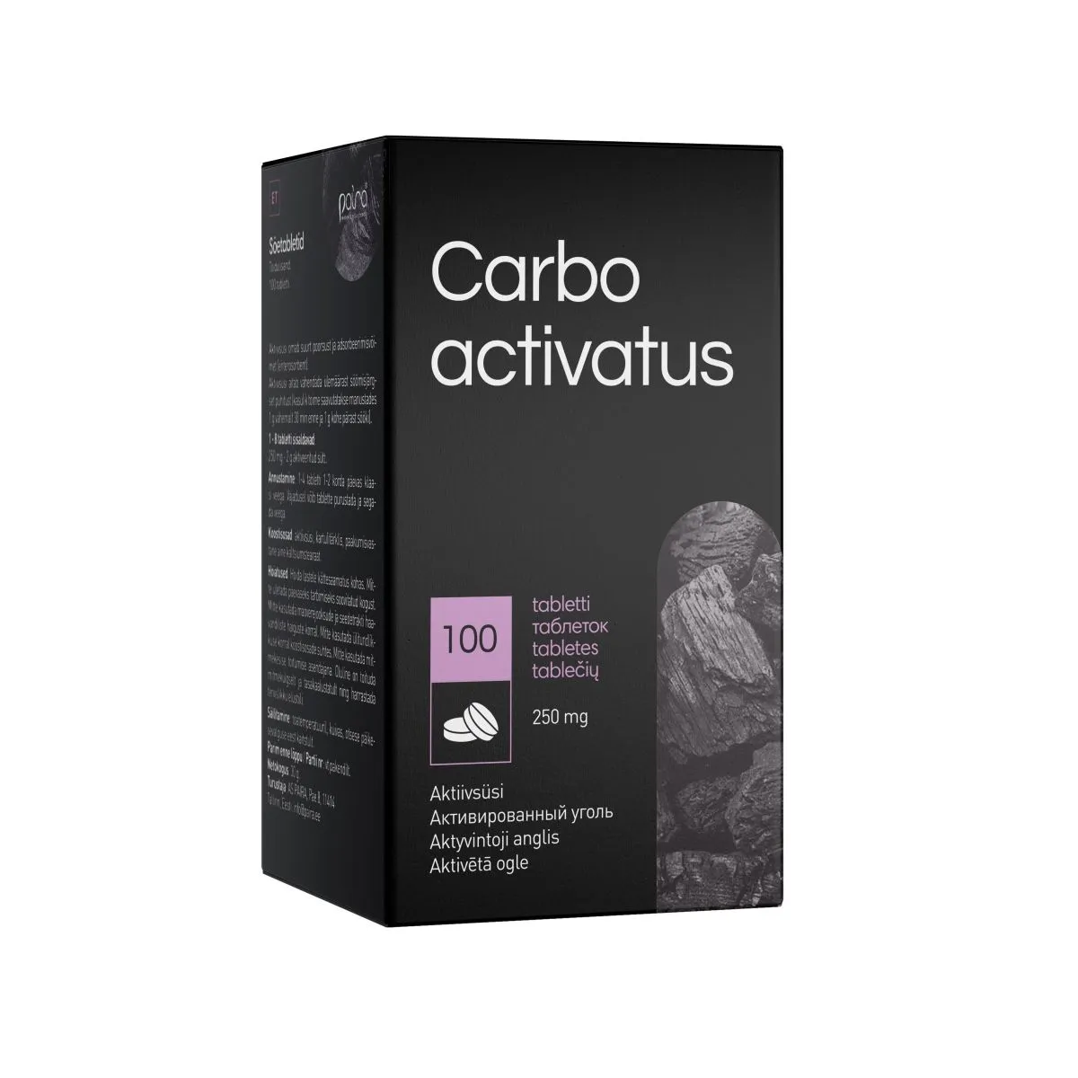 SÖETABLETID (CARBO ACTIVATUS) 250MG N100 (PAIRA) - Product Image