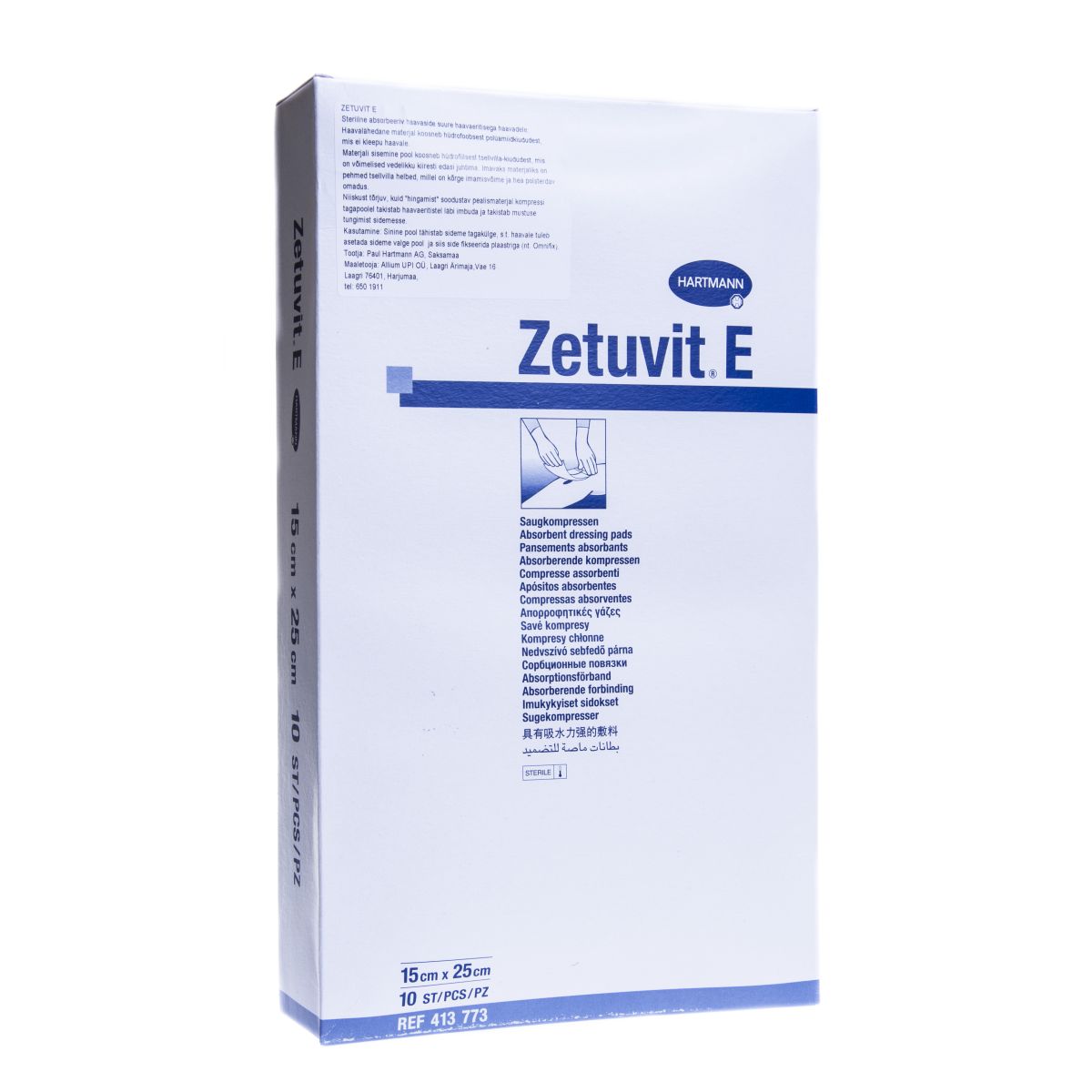 ZETUVIT E STERIILNE 15X25CM N10 - Product Image