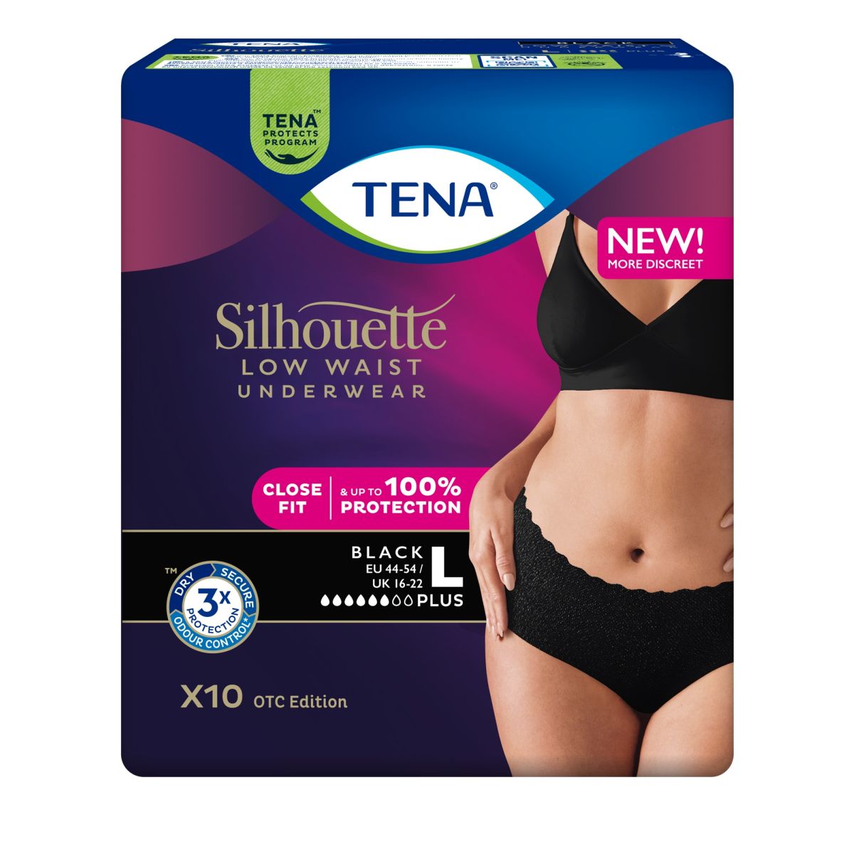 TENA SILHOUETTE PANTS PLUS MUSTAD L N10 - Product Image