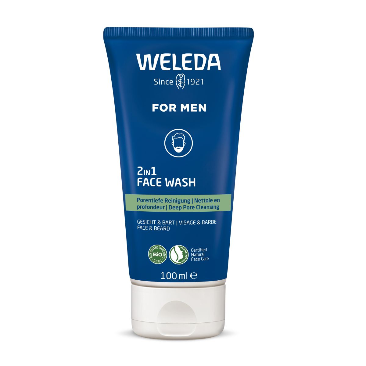 WELEDA MEN PUHASTUSGEEL NÄOLE JA HABEMELE VÄRSKENDAV 100ML - Product Image