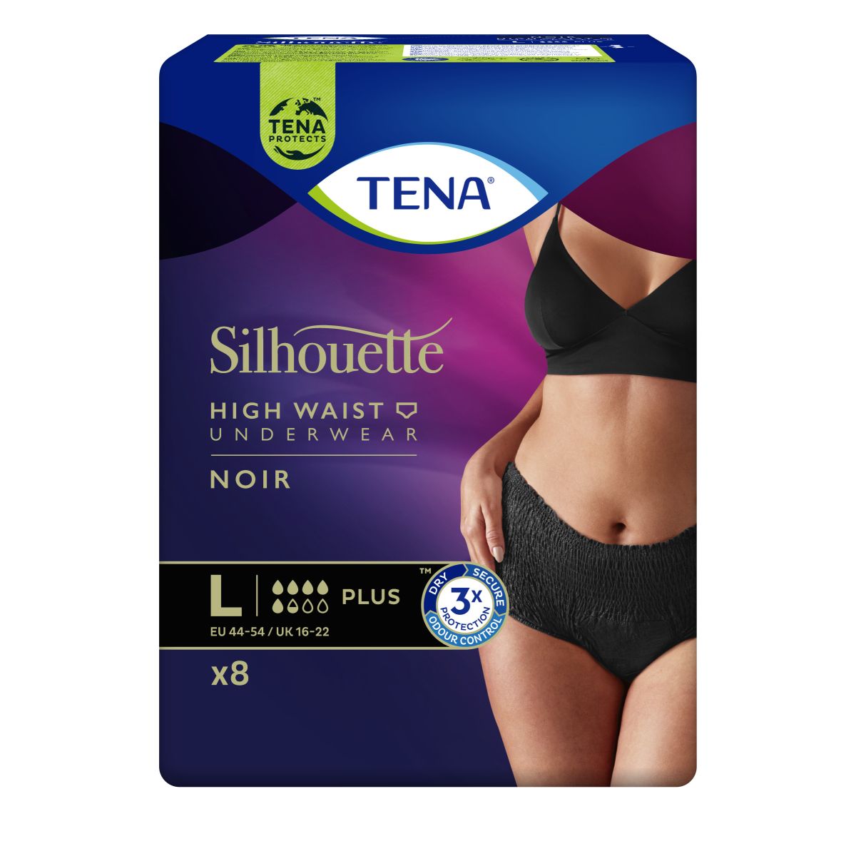 TENA SILHOUETTE NOIR PLUS PÜKSMÄHKMED L N8 - Product Image