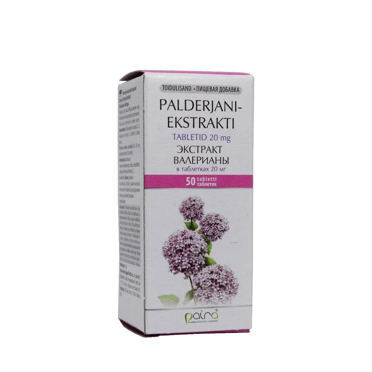 PALDERJANIEKSTRAKTI TABLETID 0,02G N50 (PAIRA) - Product Image