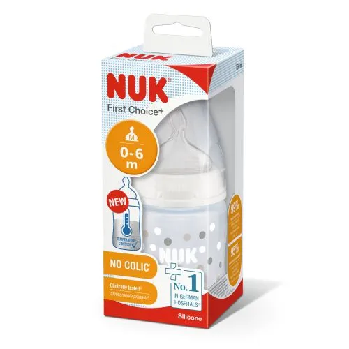 NUK FC+ LUTIPUDEL (LATEKS) 0-6K TEMP.NÄIDIKUGA 150ML