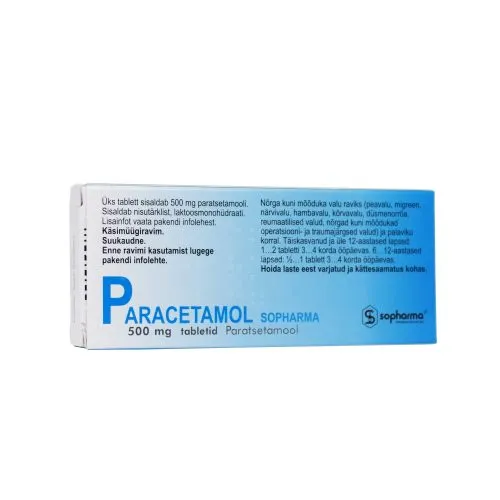 PARACETAMOL SOPHARMA TBL 500MG N20