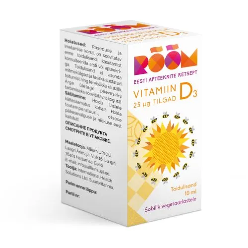 RÕÕM VITAMIIN D3 25MCG TILGAD 10ML