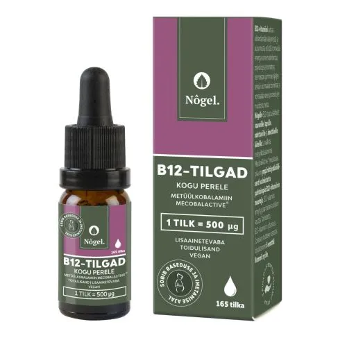 NÕGEL B12 VITAMIINI TILGAD KOGU PERELE 500MCG/TILGAS 10ML