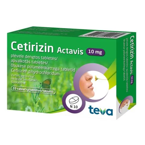 CETIRIZIN ACTAVIS TBL 10MG N10