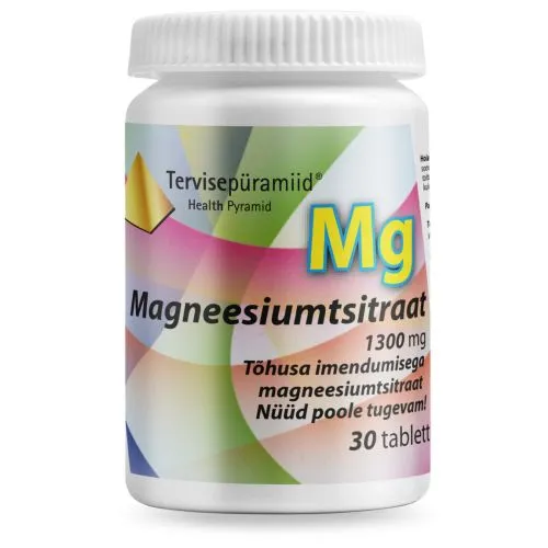 TERVISEPÜRAMIID MAGNEESIUMTSITRAAT TBL 1300MG N30 UUS