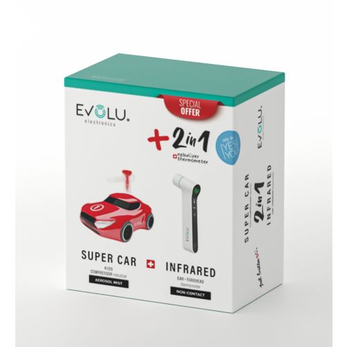 INHALAATOR EVOLU SUPER CAR + KONTAKTIVABA TERMOMEETER