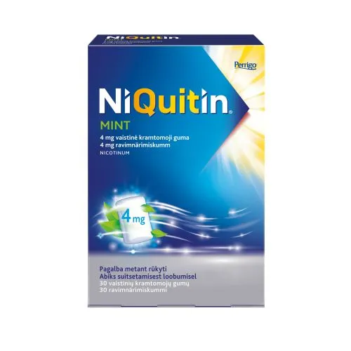 NIQUITIN MINT 4MG RAVIMNÄRIMISKUMM N30