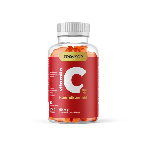 PROVISOR VITAMIIN C KUMMIKOMMID 80MG N50