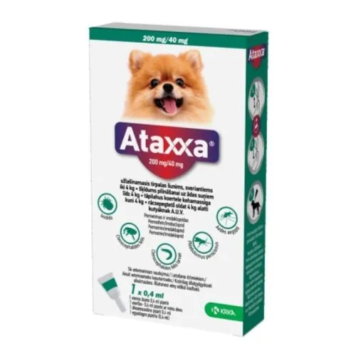 ATAXXA TÄPILAHUS 200MG+40MG/0,4ML N1 (<4KG)