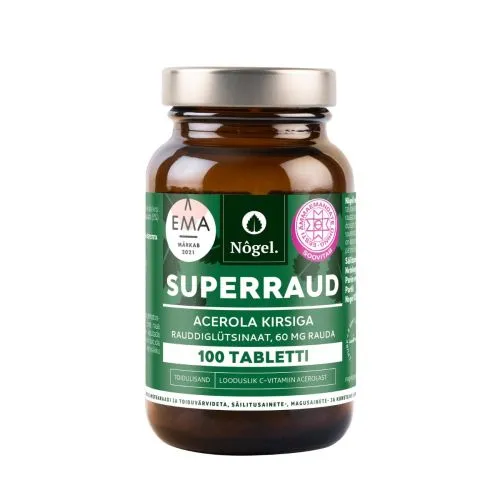 NÕGEL SUPERRAUD ACEROLA KIRSIGA TBL 60MG N100