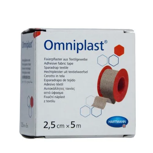 OMNIPLAST RULLPLAASTER 2,5CMX5M (TEKSTIILIST)